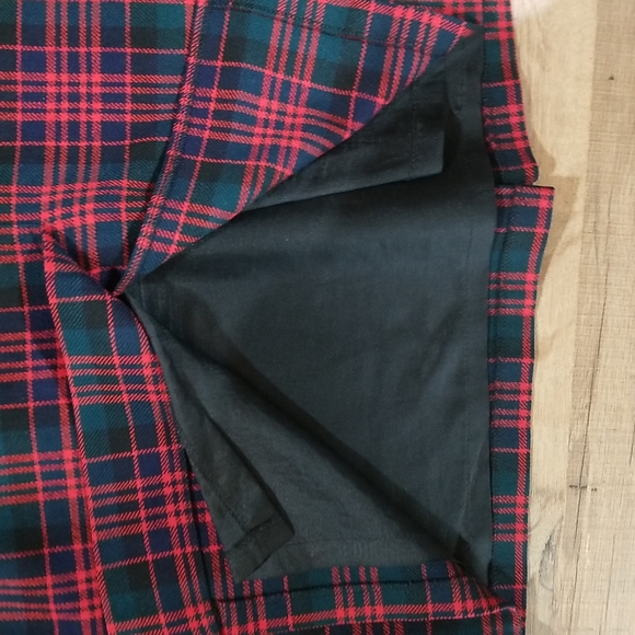 JAMES PRINGLE made in Scotland Red Wool Plaid Longer Midi Skirt - Picture 10 of 14